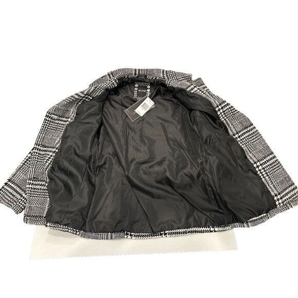 Me Jane Women's Black and Ivory Double Breasted Coat size Small PeaCoat - Picture 3 of 4